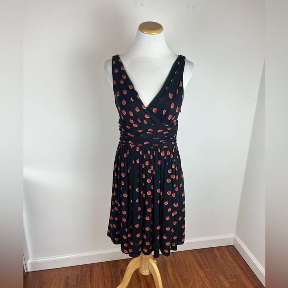 Temperley London Polka Dot Silk Dress Black Size 6 - Picture 1 of 4